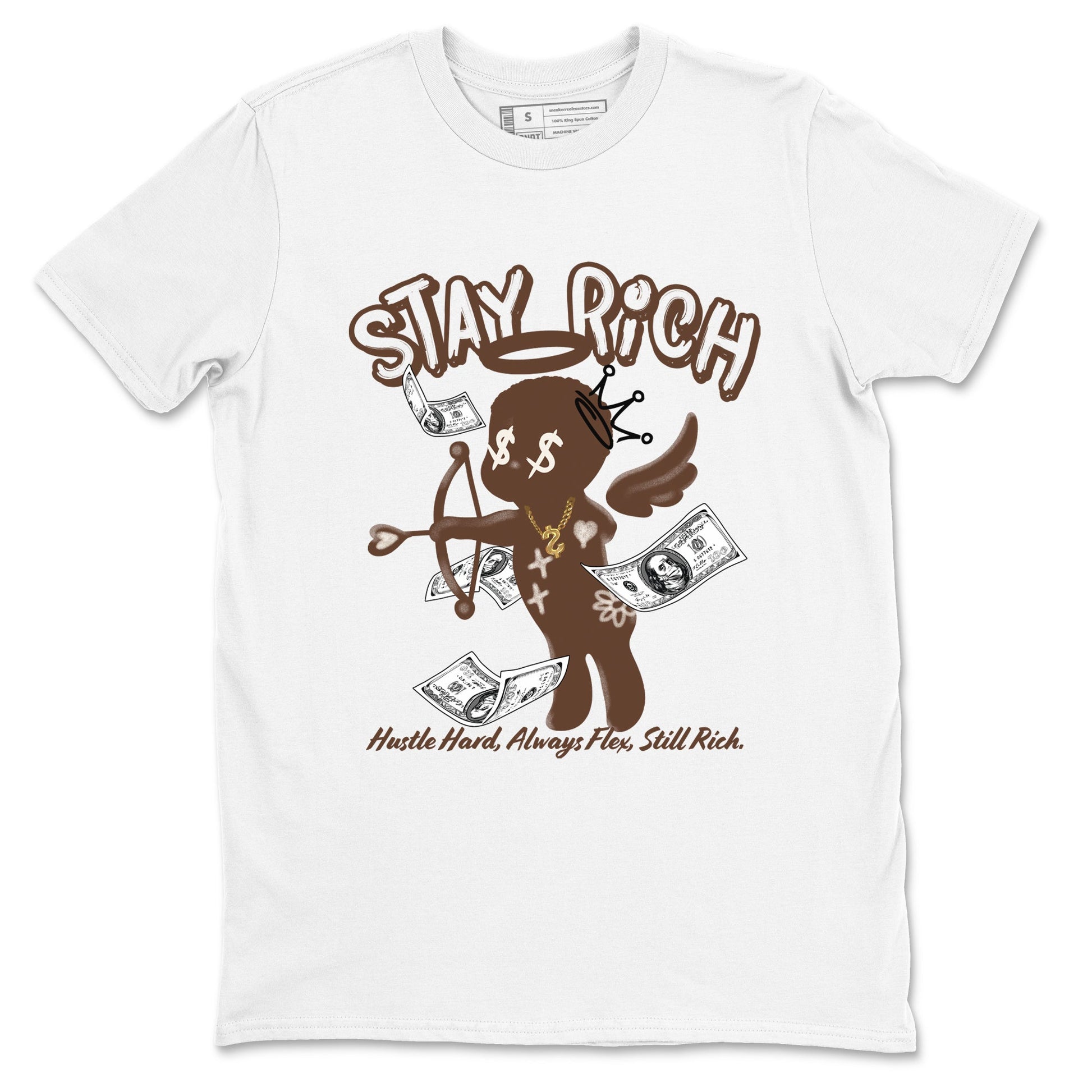 AJ12 Baroque Brown shirts to match jordans Stay Rich best t shirts to wear with jordans SoleFly x Jordan 12 Baroque Brown match shoes to clothes SNRT Sneaker Tees unisex cotton White 2 shirts