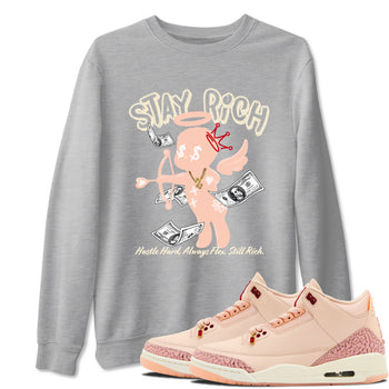 3s Valentines Day shirts to match jordans Stay Rich best t shirts to wear with jordans Air Jordan 3 Valentines Day match shoes to clothes SNRT Sneaker Tees unisex cotton Heather Grey 1 shirts