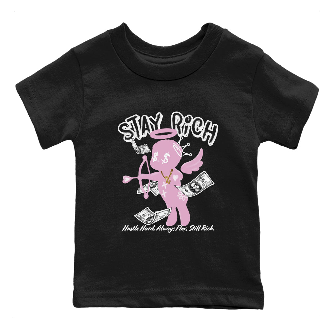 4s Retro Orchid shirts to match jordans Stay Rich sneaker match tees Air Jordan 4 WMNS Orchid match shoes to clothes SNRT Sneaker Tees Youth Baby Black 2 tee