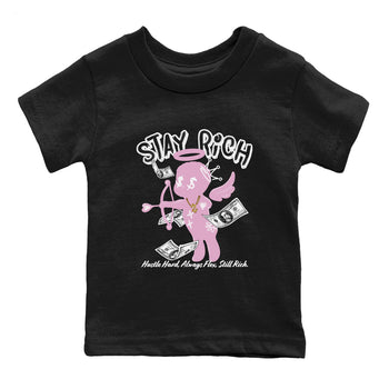 4s Retro Orchid shirts to match jordans Stay Rich sneaker match tees Air Jordan 4 WMNS Orchid match shoes to clothes SNRT Sneaker Tees Youth Baby Black 2 tee