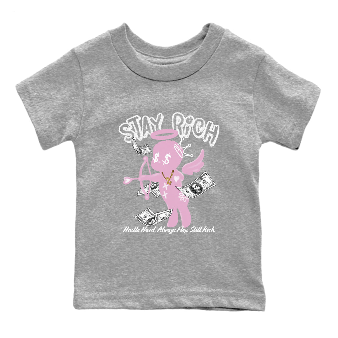 4s Retro Orchid shirts to match jordans Stay Rich sneaker match tees Air Jordan 4 WMNS Orchid match shoes to clothes SNRT Sneaker Tees Youth Baby Heather Grey 2 tee