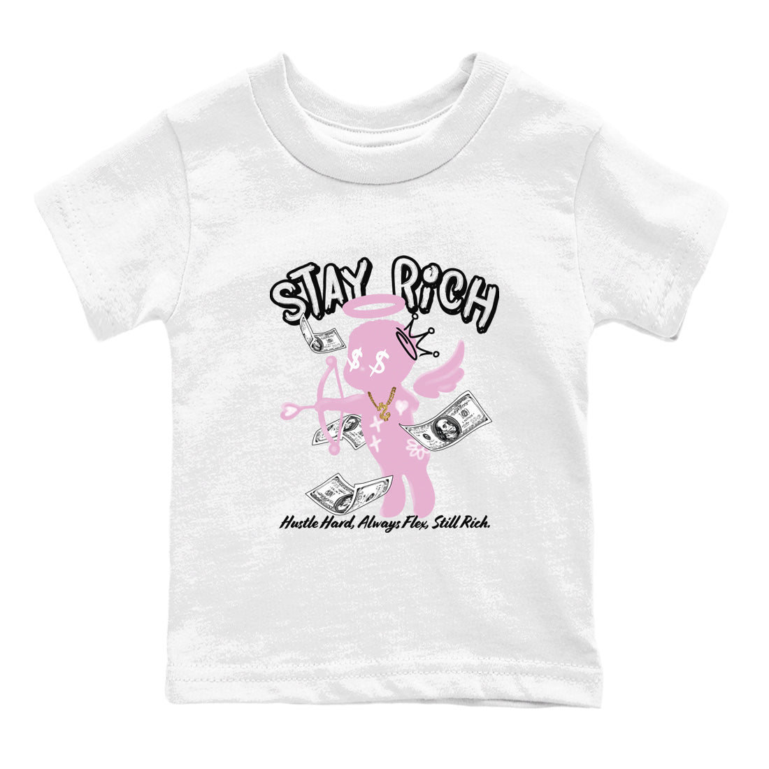 4s Retro Orchid shirts to match jordans Stay Rich sneaker match tees Air Jordan 4 WMNS Orchid match shoes to clothes SNRT Sneaker Tees Youth Baby White 2 tee