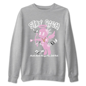 4s Retro Orchid shirts to match jordans Stay Rich sneaker match tees Air Jordan 4 WMNS Orchid match shoes to clothes SNRT Sneaker Tees unisex cotton Heather Grey 2 shirts