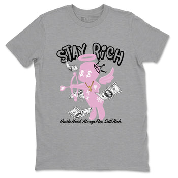 4s Retro Orchid shirts to match jordans Stay Rich sneaker match tees Air Jordan 4 WMNS Orchid match shoes to clothes SNRT Sneaker Tees unisex cotton Heather Grey 2 shirts