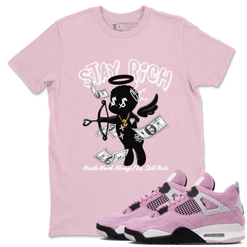 4s Retro Orchid shirts to match jordans Stay Rich sneaker match tees Air Jordan 4 WMNS Orchid match shoes to clothes SNRT Sneaker Tees unisex cotton Pink 1 shirts