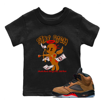 5s Archaeo Brown shirts to match jordans Stay Rich sneaker match tees Air Jordan 5 Archaeo Brown match shoes to clothes SNRT Sneaker Tees Youth Baby Black 1 tee