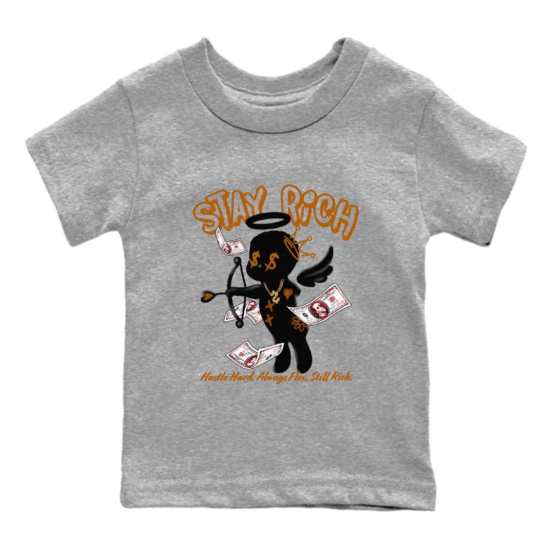 5s Archaeo Brown shirts to match jordans Stay Rich sneaker match tees Air Jordan 5 Archaeo Brown match shoes to clothes SNRT Sneaker Tees Youth Baby Heather Grey 2 tee