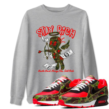 Air Max 90 Duck Camo shirts to match jordans Stay Rich sneaker match tees Air Max 90 Reverse Duck Camo match shoes to clothes SNRT Sneaker Tees unisex cotton Heather Grey 1 shirts