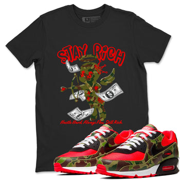 Air Max 90 Duck Camo shirts to match jordans Stay Rich sneaker match tees Air Max 90 Reverse Duck Camo match shoes to clothes SNRT Sneaker Tees unisex cotton Black 1 shirts