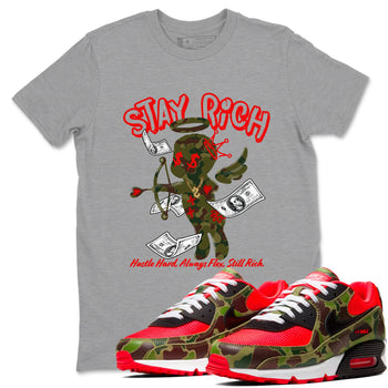 Air Max 90 Duck Camo shirts to match jordans Stay Rich sneaker match tees Air Max 90 Reverse Duck Camo match shoes to clothes SNRT Sneaker Tees unisex cotton Heather Grey 1 shirts
