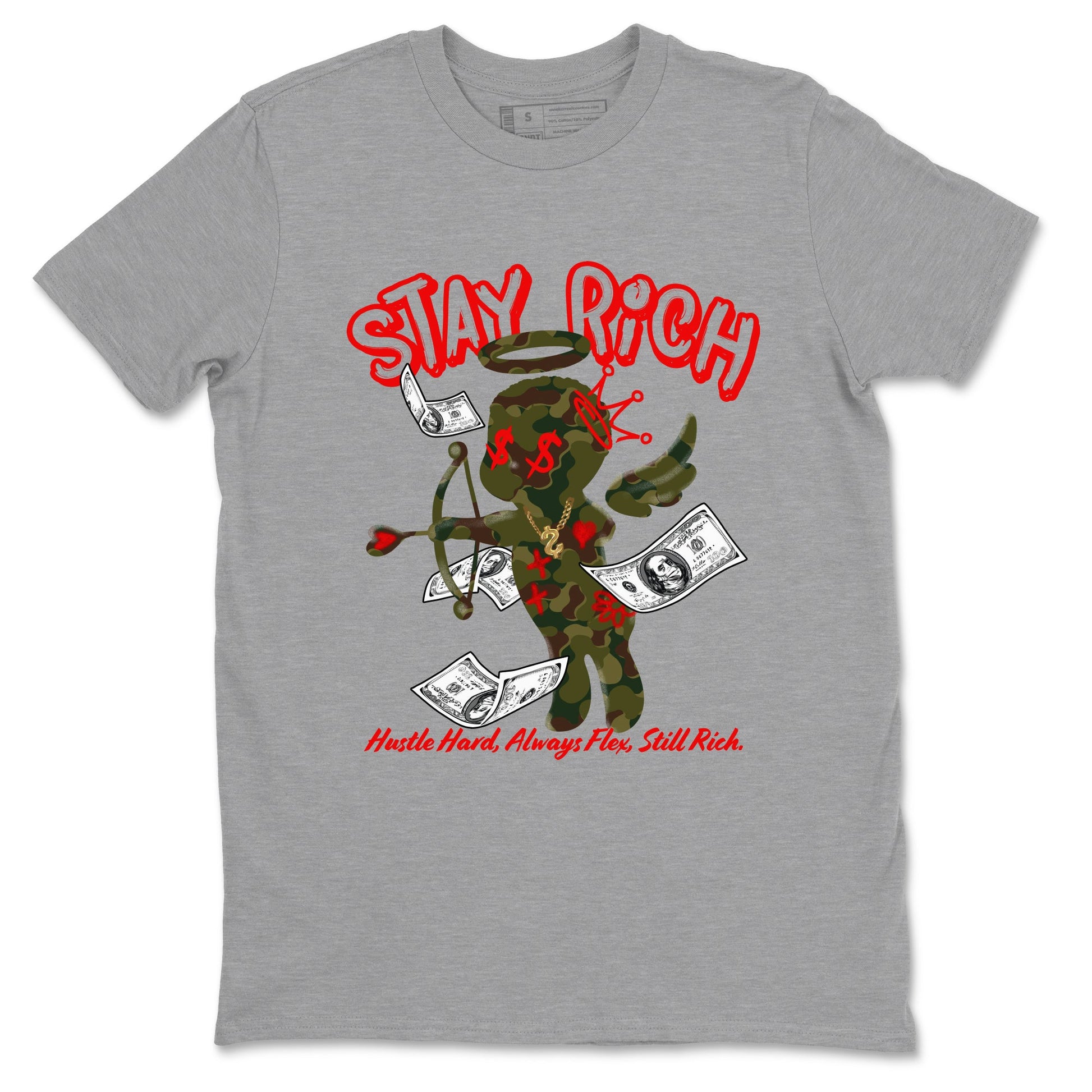 Air Max 90 Duck Camo shirts to match jordans Stay Rich sneaker match tees Air Max 90 Reverse Duck Camo match shoes to clothes SNRT Sneaker Tees unisex cotton Heather Grey 2 shirts
