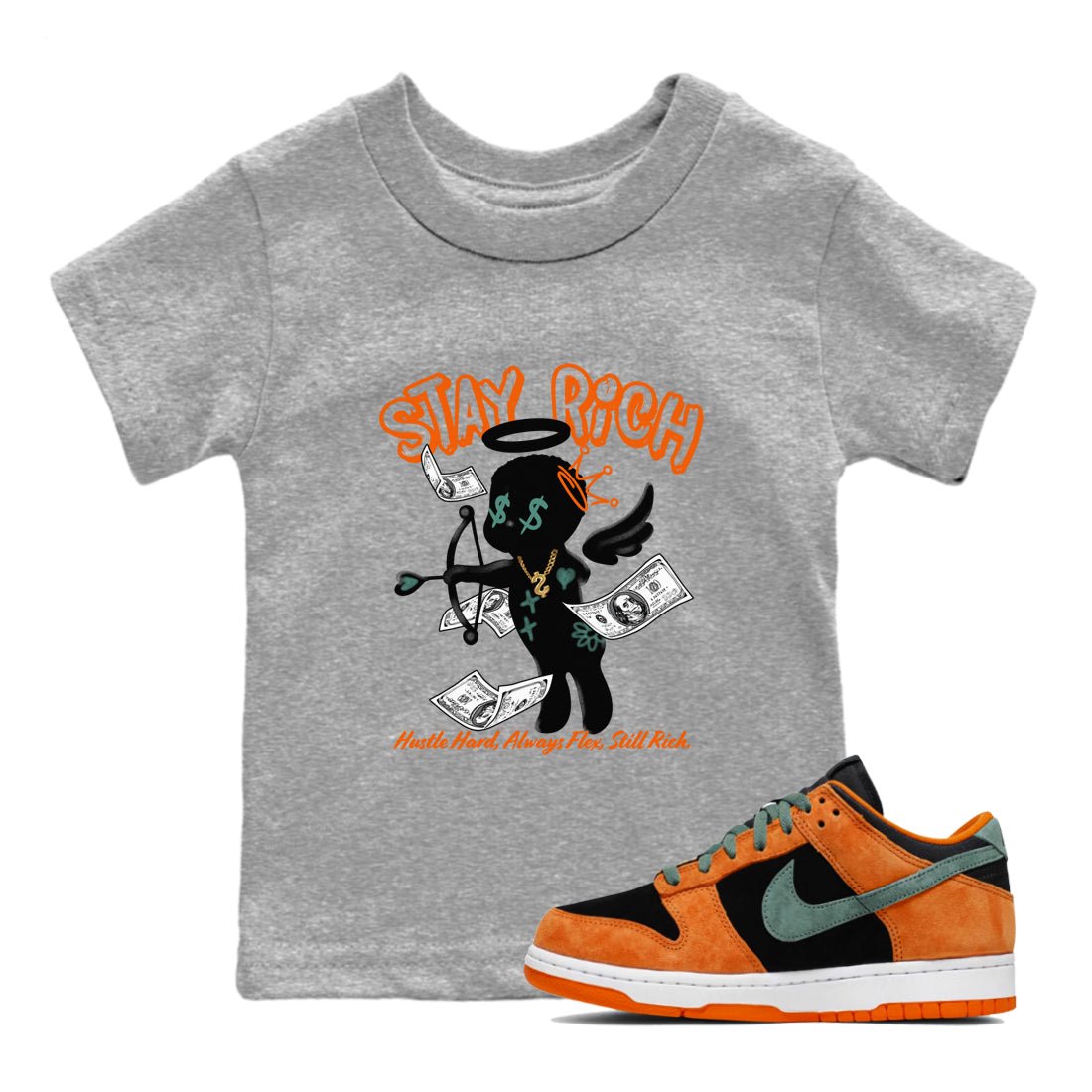 Dunk Low Ceramic shirts to match jordans Stay Rich sneaker match tees Dunk Ceramic match shoes to clothes SNRT Sneaker Tees Youth Baby Heather Grey 1 tee