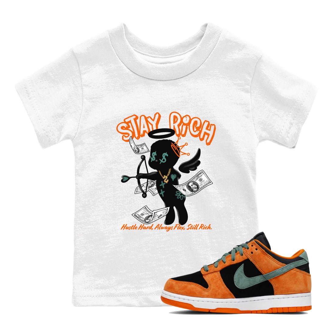 Dunk Low Ceramic shirts to match jordans Stay Rich sneaker match tees Dunk Ceramic match shoes to clothes SNRT Sneaker Tees Youth Baby White 1 tee