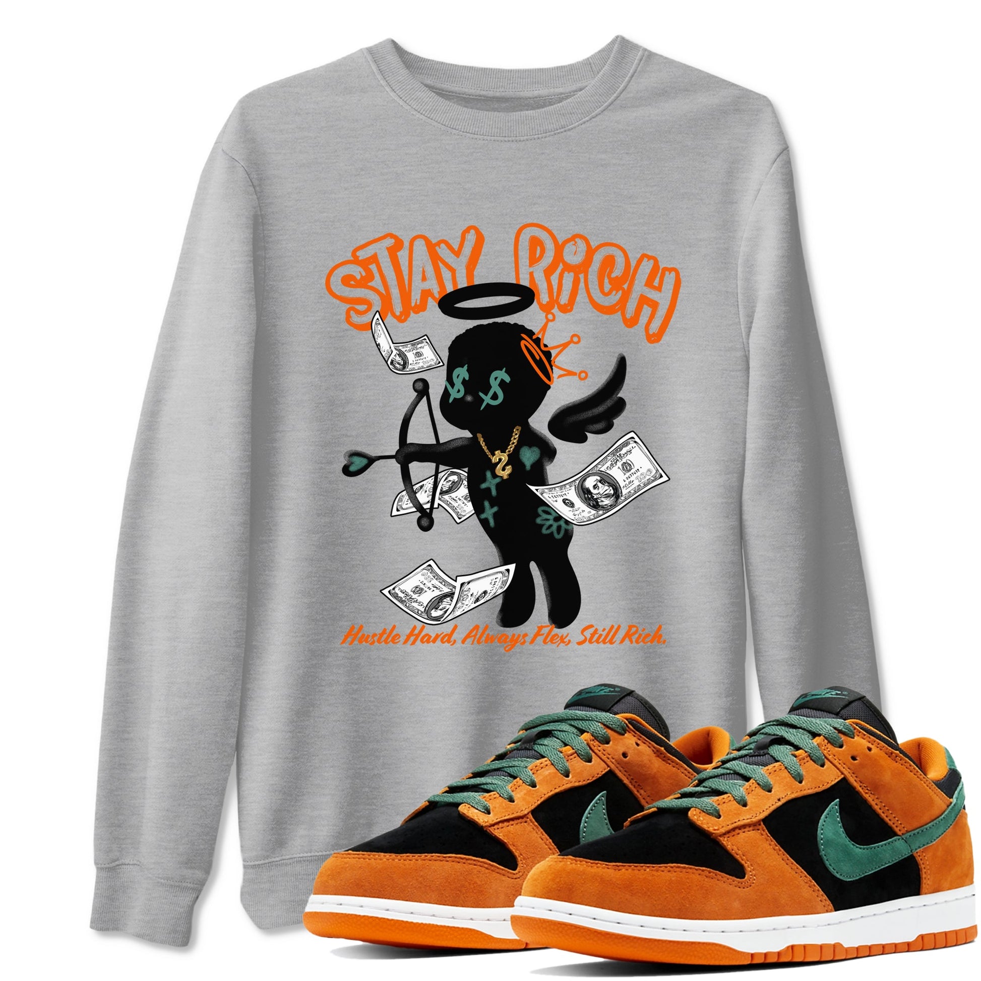 Dunk Low Ceramic shirts to match jordans Stay Rich sneaker match tees Dunk Ceramic match shoes to clothes SNRT Sneaker Tees unisex cotton Heather Grey 1 shirts