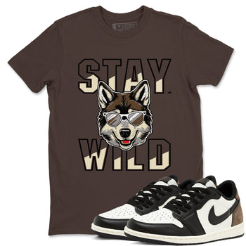 1s Mocha shirts to match jordans Stay Wild sneaker match tees Air Jordan 1 Mocha match shoes to clothes SNRT Sneaker Tees unisex cotton Dark Chocolate 1 shirts