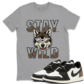 1s Mocha shirts to match jordans Stay Wild sneaker match tees Air Jordan 1 Mocha match shoes to clothes SNRT Sneaker Tees unisex cotton Heather Grey 1 shirts
