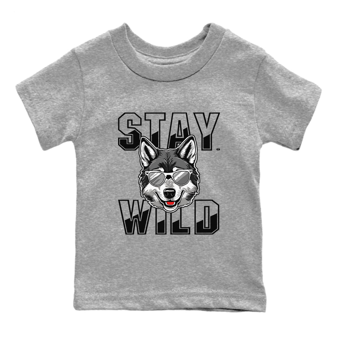 12s Black Wolf Grey shirts to match jordans Stay Wild sneaker match tees 12s Barons match shoes to clothes SNRT Sneaker Tees Youth Baby Heather Grey 2 tee
