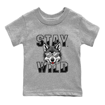 12s Black Wolf Grey shirts to match jordans Stay Wild sneaker match tees 12s Barons match shoes to clothes SNRT Sneaker Tees Youth Baby Heather Grey 2 tee