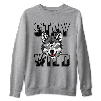 12s Black Wolf Grey shirts to match jordans Stay Wild sneaker match tees 12s Barons match shoes to clothes SNRT Sneaker Tees unisex cotton Heather Grey 2 shirts