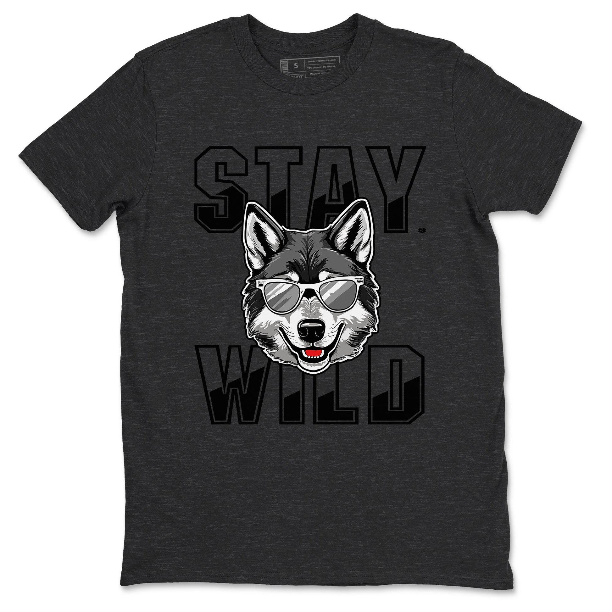 12s Black Wolf Grey shirts to match jordans Stay Wild sneaker match tees 12s Barons match shoes to clothes SNRT Sneaker Tees unisex cotton Charcoal Heather 2 shirts
