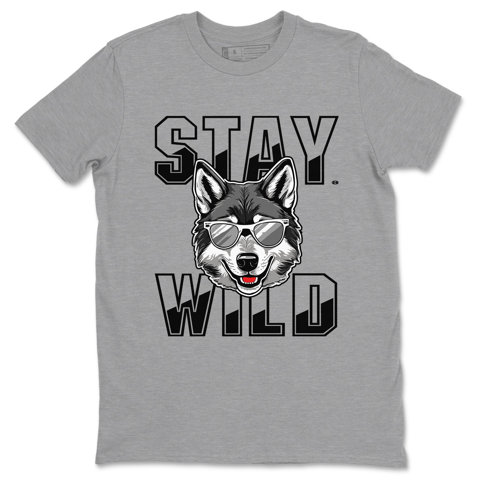 12s Black Wolf Grey shirts to match jordans Stay Wild sneaker match tees 12s Barons match shoes to clothes SNRT Sneaker Tees unisex cotton Heather Grey 2 shirts