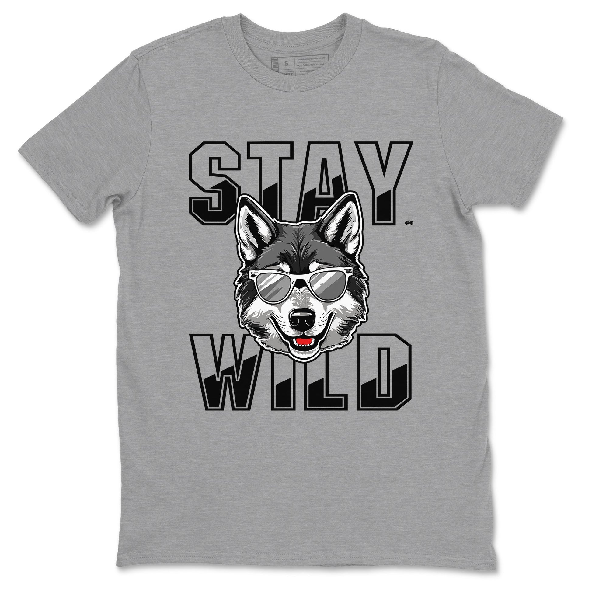 12s Black Wolf Grey shirts to match jordans Stay Wild sneaker match tees 12s Barons match shoes to clothes SNRT Sneaker Tees unisex cotton Heather Grey 2 shirts