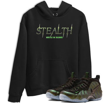 Sneaker match tees – Sneaker Tees To Match Air Foamposite One Pine Green Shoes – Stealth Tee Black 1