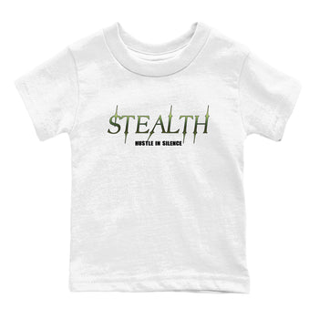 Sneaker match tees – Sneaker Tees To Match Air Foamposite One Pine Green Shoes – Stealth Kids T-Shirt White 2