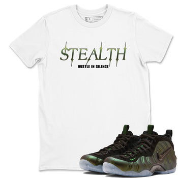 Sneaker match tees – Sneaker Tees To Match Air Foamposite One Pine Green Shoes – Stealth Tee White 1