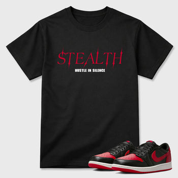 Sneaker match tees – Sneaker Tees To Match Air Jordan 1 Banned Shoes – Stealth Tee Black 1