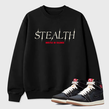 Sneaker match tees – Sneaker Tees To Match Air Jordan 1 Flight Club Shoes – Stealth Tee Black 1