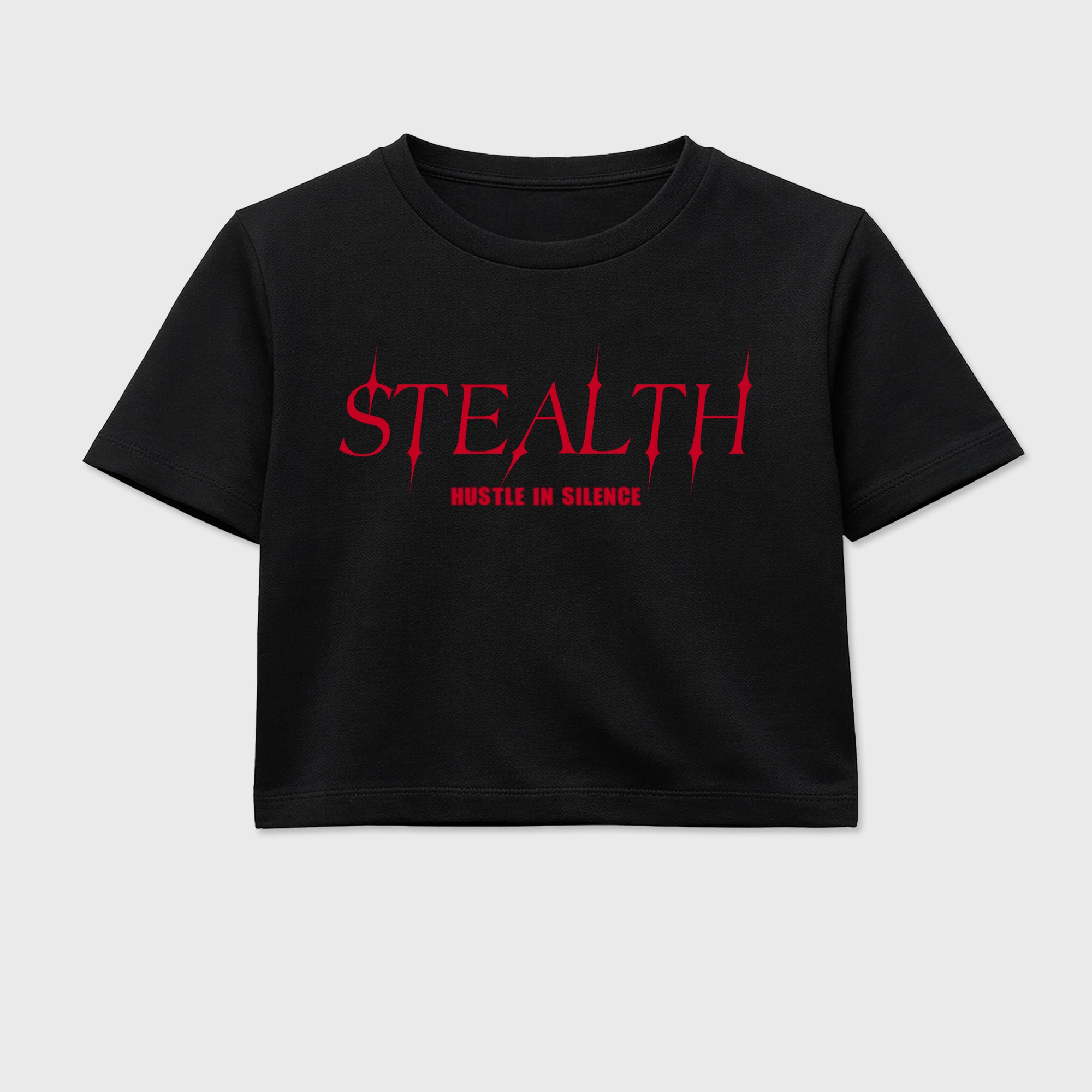Stealth women’s crop tee designed to match the Air Jordan 12 Bloodline, featuring coordinated Black 2 options for a perfect streetwear vibe.