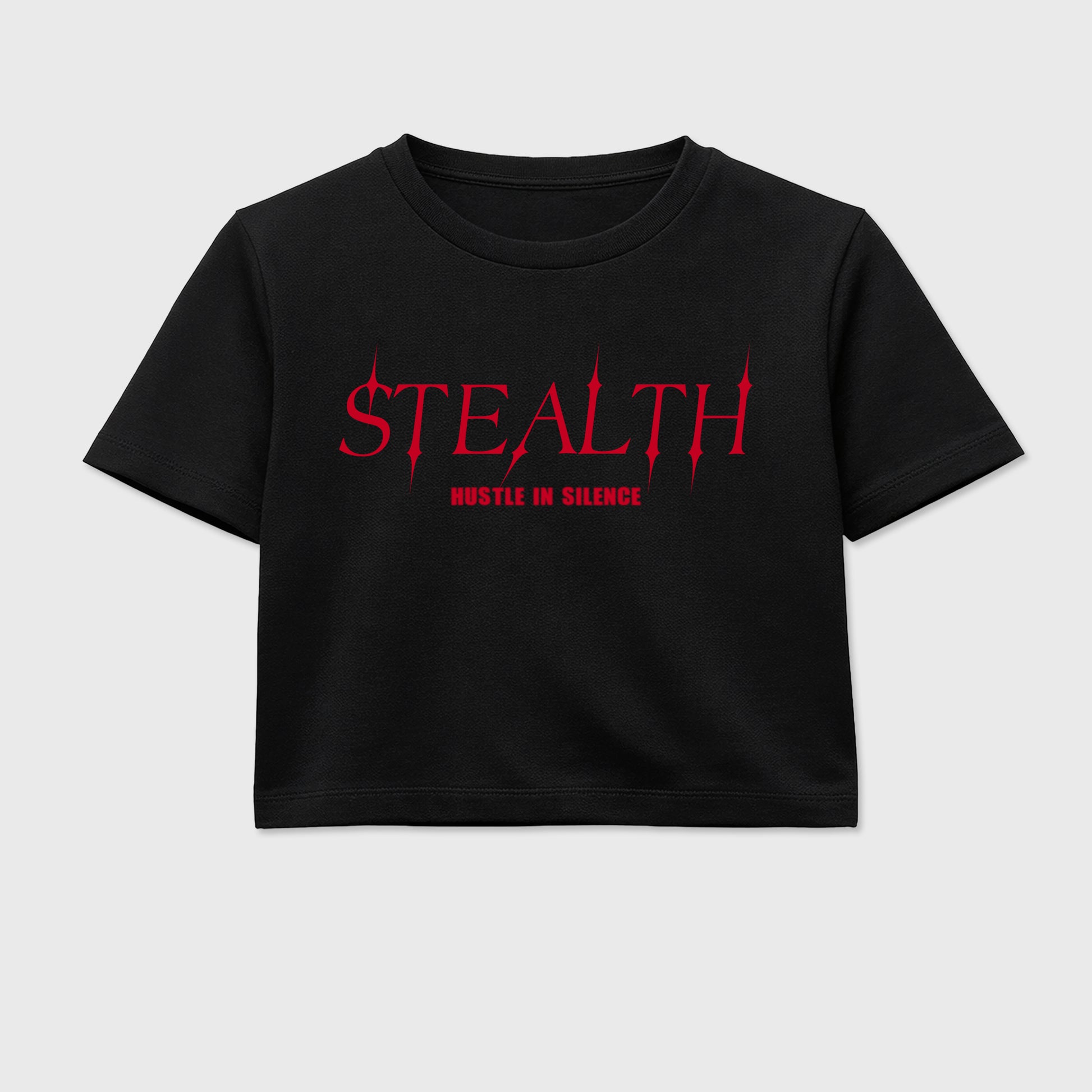 Stealth women’s crop tee designed to match the Air Jordan 12 Bloodline, featuring coordinated Black 2 options for a perfect streetwear vibe.