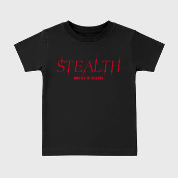 Stealth affordable baby and kids t-shirt designed to match the Air Jordan 12 Bloodline, featuring coordinated Black 2 options for the perfect little sneakerhead streetwear look.