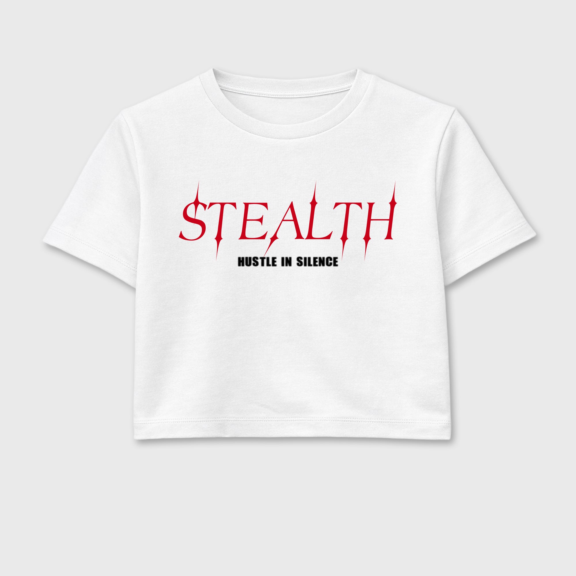 Sneaker match tees – Sneaker Tees To Match Air Jordan 13 University Red Shoes – Stealth Crop T-Shirt White 2