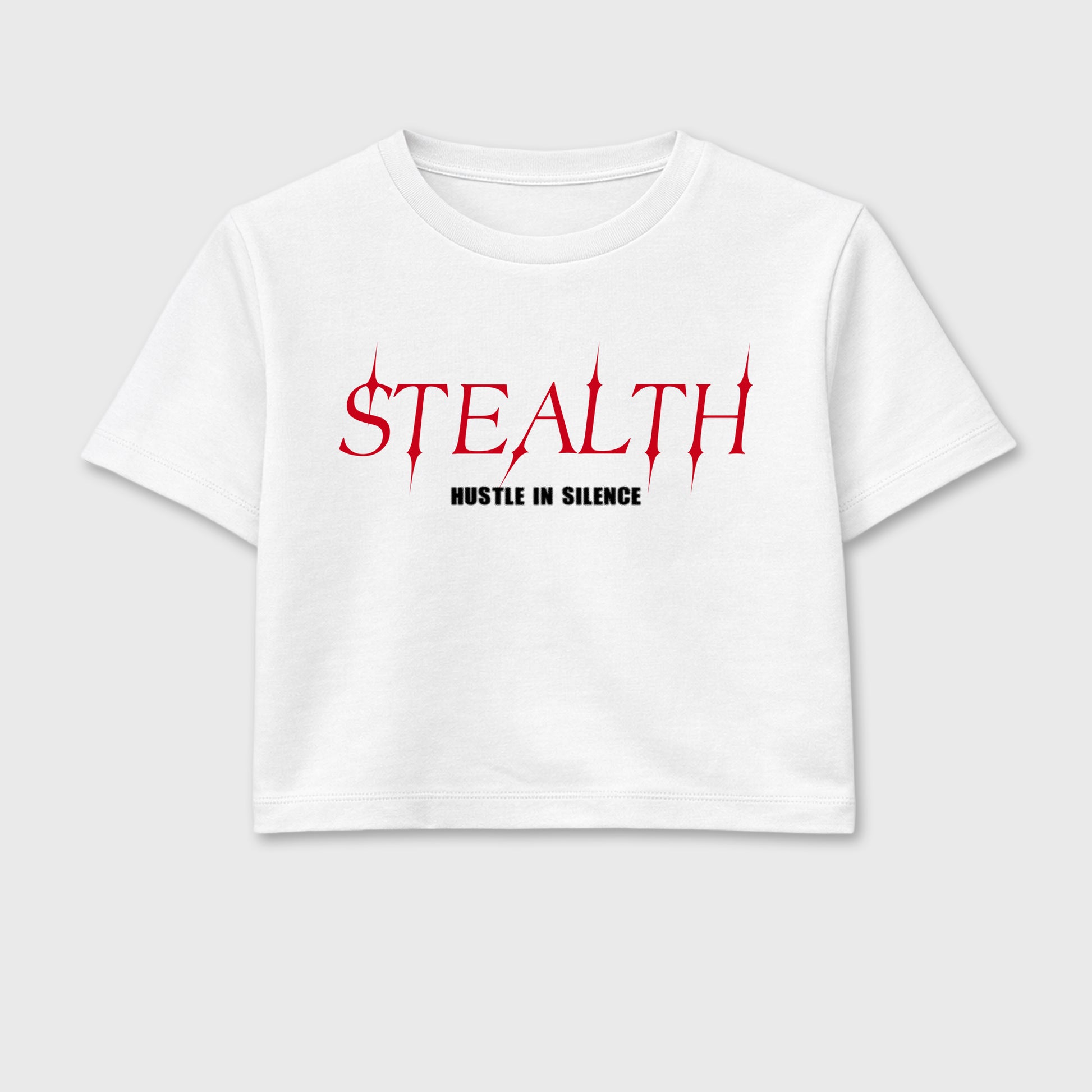 Sneaker match tees – Sneaker Tees To Match Air Jordan 13 University Red Shoes – Stealth Crop T-Shirt White 2