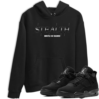 Sneaker match tees – Sneaker Tees To Match Air Jordan 4 Black Cat Shoes – Stealth Tee Black 1