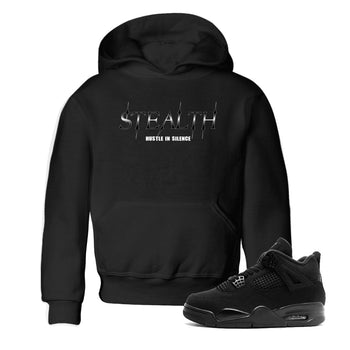 Sneaker match tees – Sneaker Tees To Match Air Jordan 4 Black Cat Shoes – Stealth Kids T-Shirt Black 1