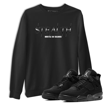 Sneaker match tees – Sneaker Tees To Match Air Jordan 4 Black Cat Shoes – Stealth Tee Black 1