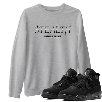 Sneaker match tees – Sneaker Tees To Match Air Jordan 4 Black Cat Shoes – Stealth Tee Heather Grey 1