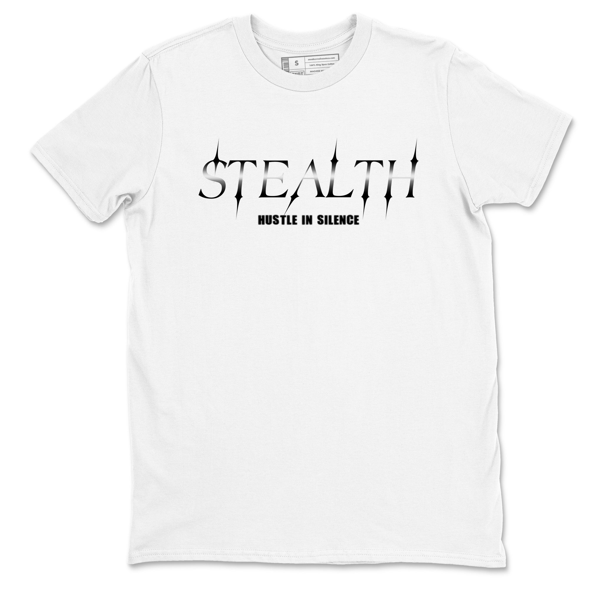Sneaker match tees – Sneaker Tees To Match Air Jordan 4 Black Cat Shoes – Stealth Tee White 2