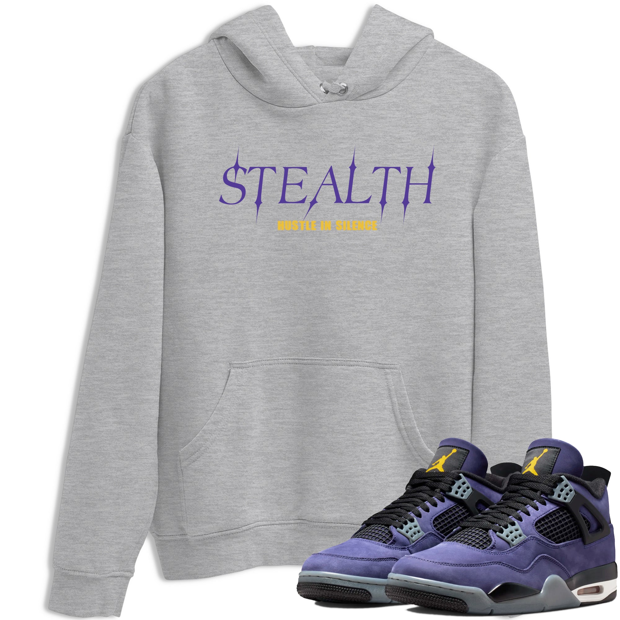Sneaker match tees – Sneaker Tees To Match Air Jordan 4 Lakeshow Shoes – Stealth Tee Heather Grey 1