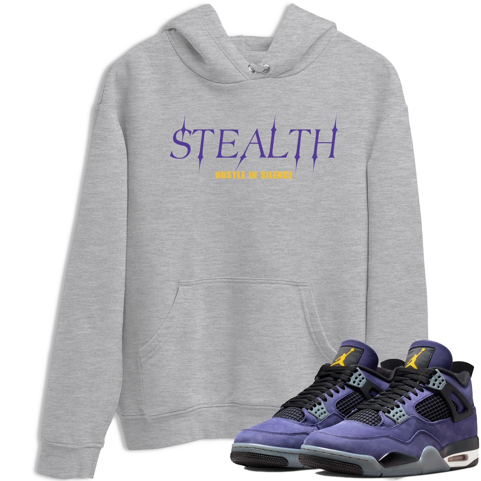 Sneaker match tees – Sneaker Tees To Match Air Jordan 4 Lakeshow Shoes – Stealth Tee Heather Grey 1