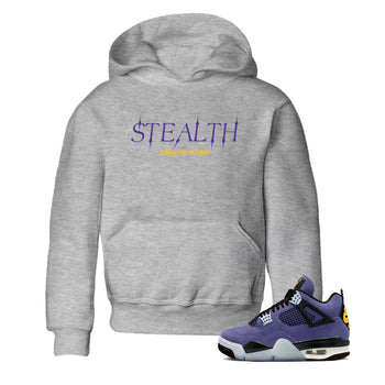 Sneaker match tees – Sneaker Tees To Match Air Jordan 4 Lakeshow Shoes – Stealth Kids T-Shirt Heather Grey 1