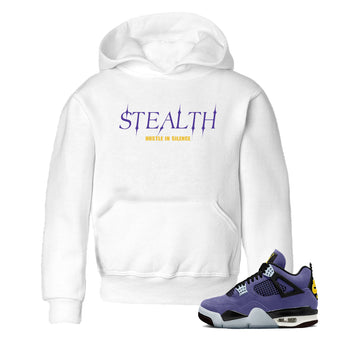 Sneaker match tees – Sneaker Tees To Match Air Jordan 4 Lakeshow Shoes – Stealth Kids T-Shirt White 1