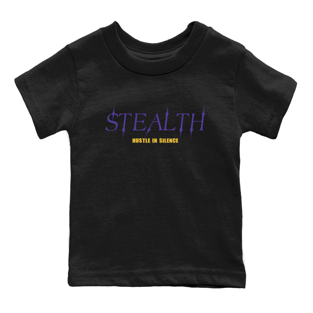 Sneaker match tees – Sneaker Tees To Match Air Jordan 4 Lakeshow Shoes – Stealth Kids T-Shirt Black 2