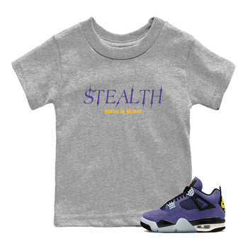 Sneaker match tees – Sneaker Tees To Match Air Jordan 4 Lakeshow Shoes – Stealth Kids T-Shirt Heather Grey 1