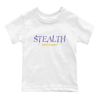 Sneaker match tees – Sneaker Tees To Match Air Jordan 4 Lakeshow Shoes – Stealth Kids T-Shirt White 2