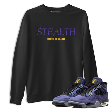 Sneaker match tees – Sneaker Tees To Match Air Jordan 4 Lakeshow Shoes – Stealth Tee Black 1