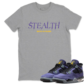 Sneaker match tees – Sneaker Tees To Match Air Jordan 4 Lakeshow Shoes – Stealth Tee Heather Grey 1